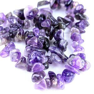Amethyst Chip Bead Strands - Genuine Polished Purple Amethyst for Jewelry Making